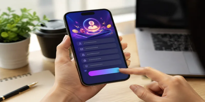 Giao diện biểu mẫu đăng ký rr99 trên điện thoại di động với các trường thông tin rõ ràng và bảo mật cao