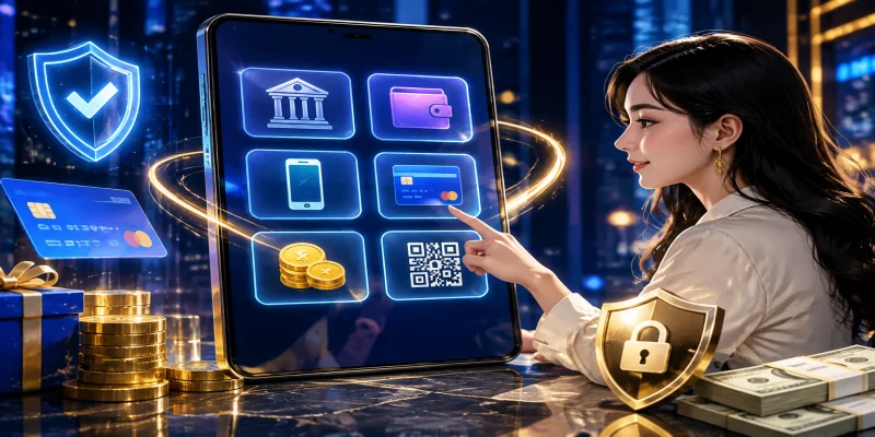 Giao diện lựa chọn các phương thức nạp tiền rr99 an toàn và đa dạng tại hệ thống